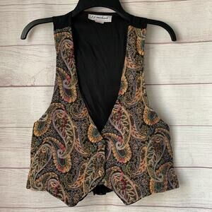 Vintage J.J. Michaels Colorful Paisley Tapestry Vest or Waistcoat Button-Front